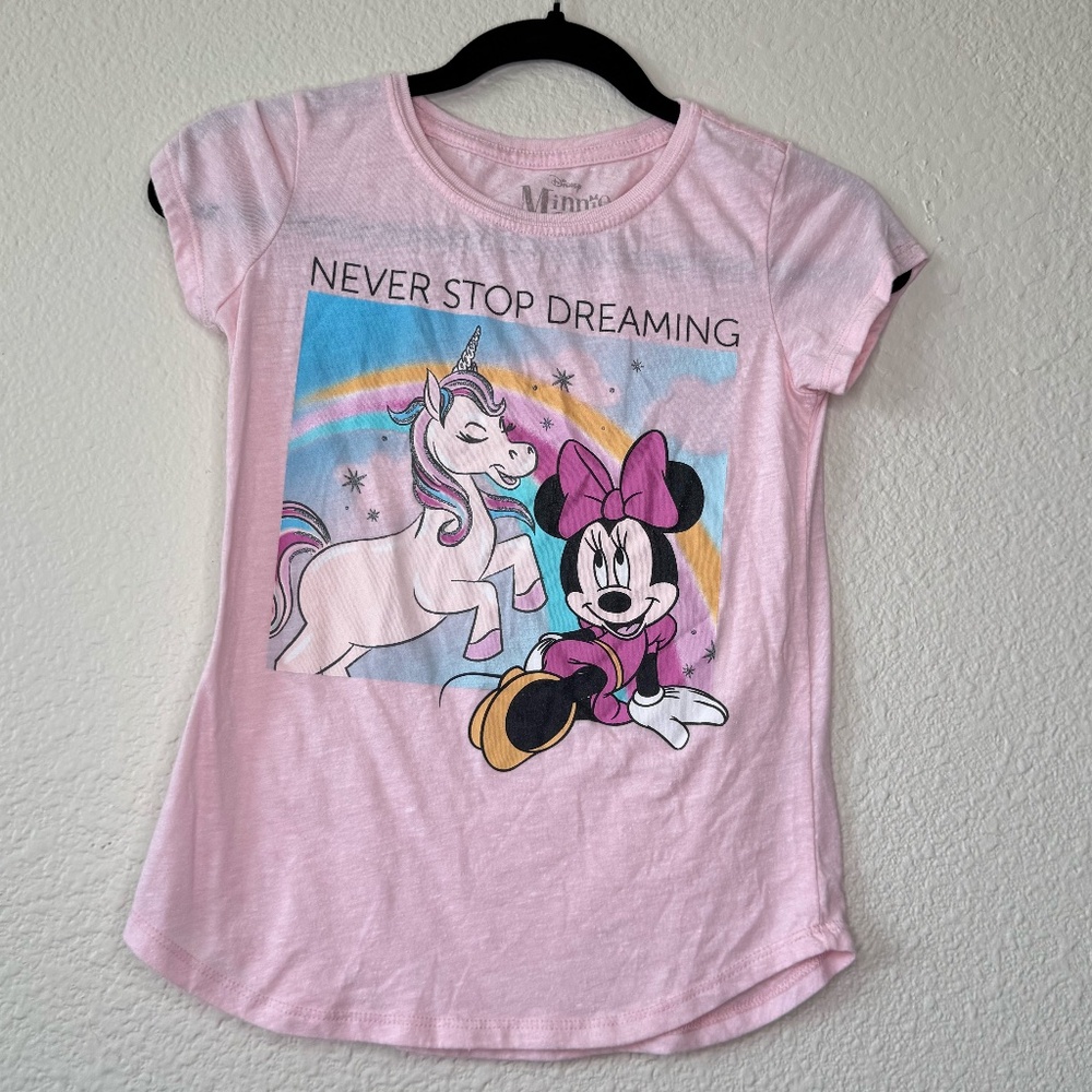 Disney Minnie Mouse With Unicorn T-Shirt, Pink, Size L